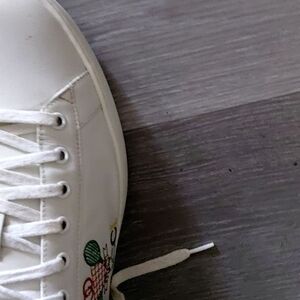 Gucci White Embroidered Leather Sneakers